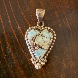 -SOLD- Golden Hills Heart-Shaped Turquoise Pendant